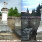 cimetière avant et apres nettoyage